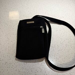 DKNY Black nylon Crossbody Bag with multiple pockets and scrap configuration